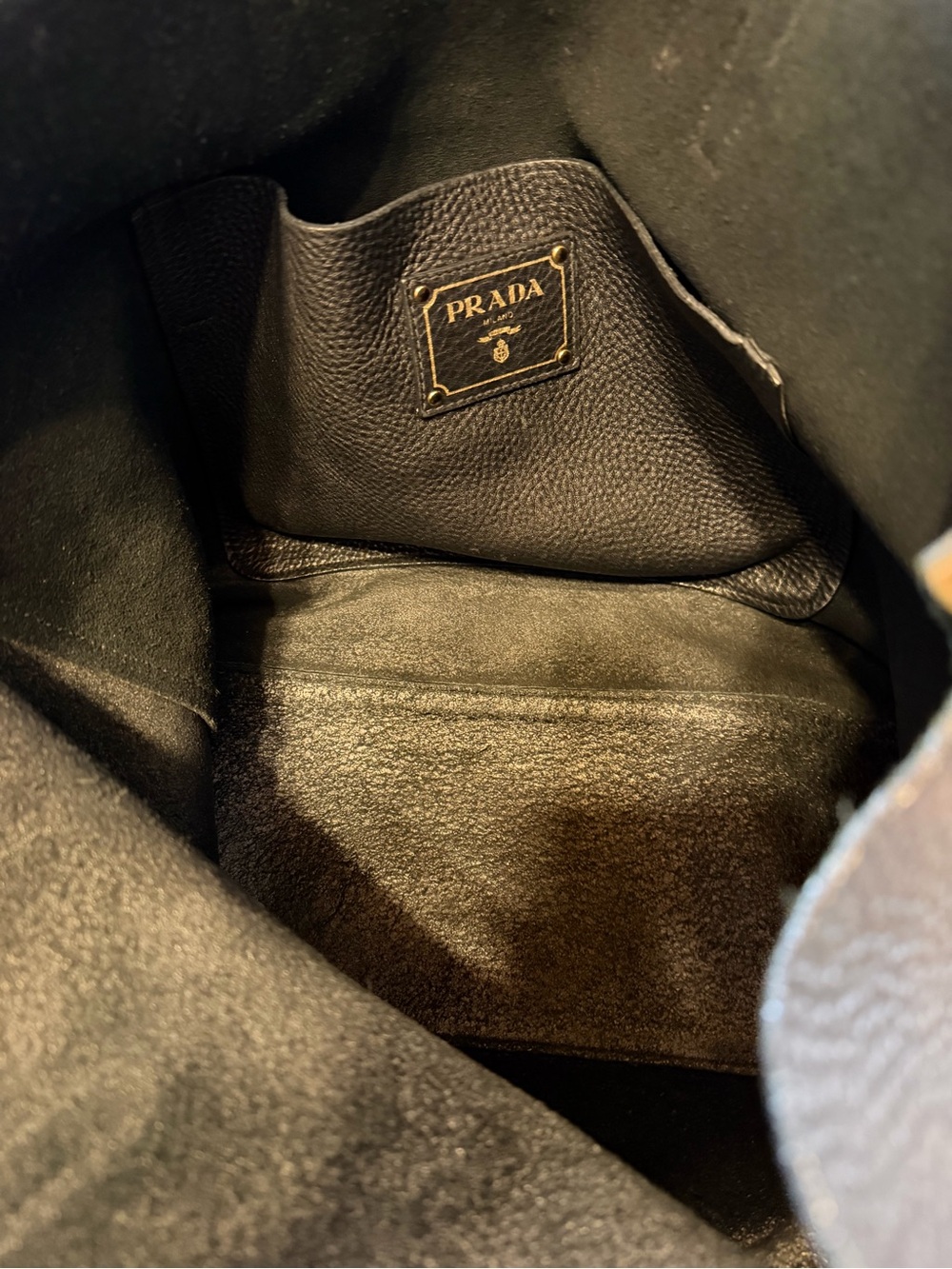 Prada Black Pebbled Leather Tote - Picture 6 of 8